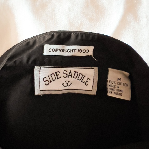 Vintage Black Cotton Embroidered Western Shirt Size Medium Rodeo Cowgirl - Picture 6 of 12